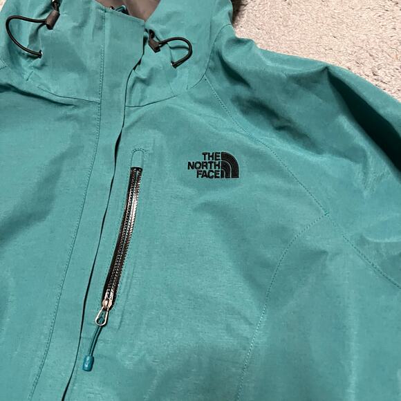 The North Face Jacket Womens Large Gore-Tex All Weather Proof Green Hooded Rain - Picture 2 of 12